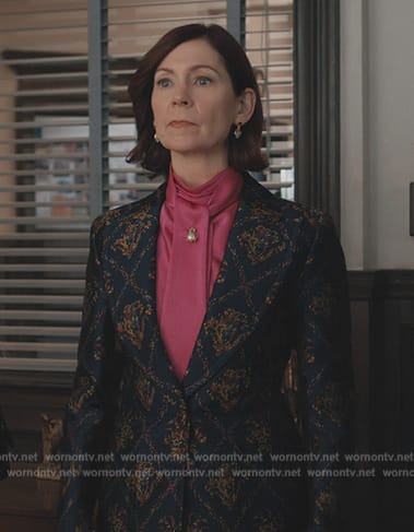 Elsbeth’s navy floral panel blazer on Elsbeth