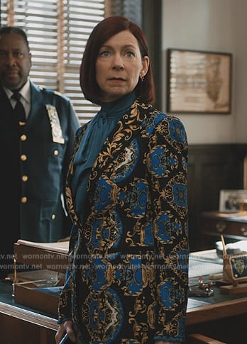 Elsbeth’s baroque print blazer on Elsbeth