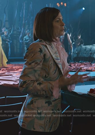 Elsbeth’s pink floral print blazer on Elsbeth