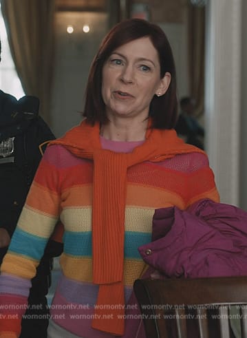 Elsbeth’s striped sweater on Elsbeth