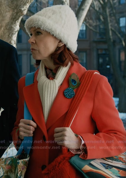 Elsbeth’s pink coat on Elsbeth