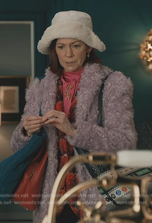 Elsbeth’s lavender teddy coat on Elsbeth