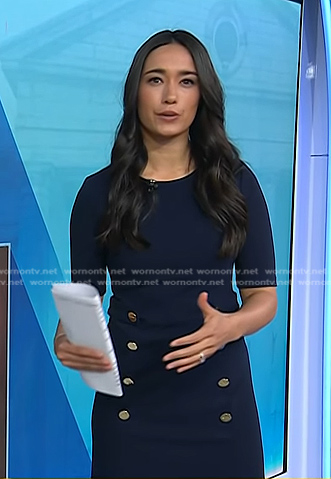 Emilie’s navy button detail dress on Today