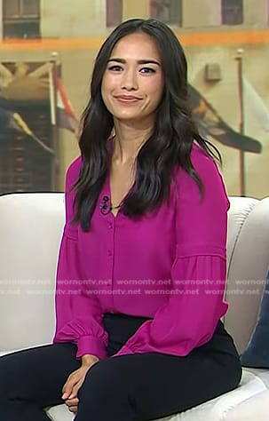 Emilie’s pink v-neck blouse on Today