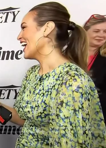 Emily Orozco’s floral ruched dress on Access Hollywood