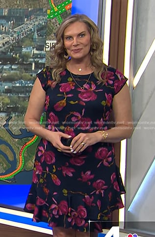 Emily West’s navy floral dress on Today