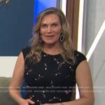 Emily West’s black floral cap sleeve dress on Today
