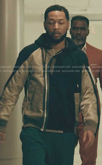 Emmett’s colorblock jacket on The Chi