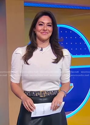 Erielle’s white puff sleeve sweater on Good Morning America