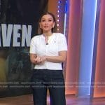 Eva’s white cable knit short sleeve cardigan on Good Morning America
