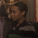 Faran’s black and green striped knit top on Pretty Little Liars Original Sin