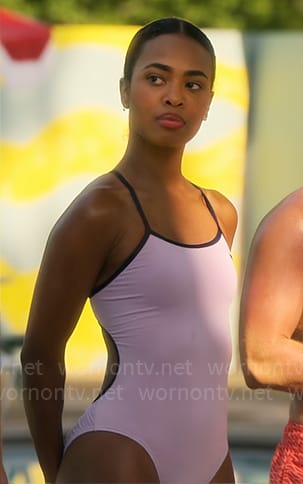 Faran’s lilac swimsuit on Pretty Little Liars Original Sin