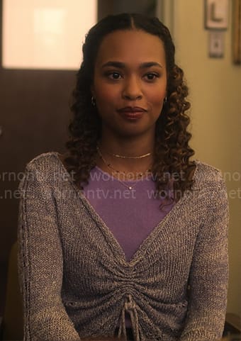 Faran’s purple drawstring sweater on Pretty Little Liars Original Sin