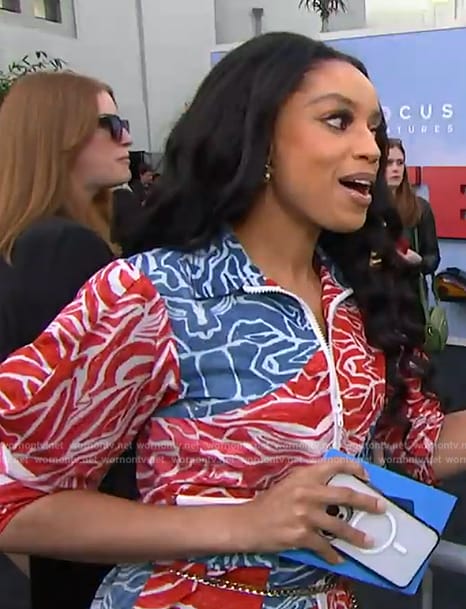 Francesca Amiker’s colorblock floral dress on E! News