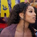 Francesca Amiker’s purple corset top on E! News