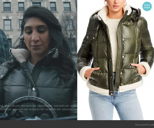 French Connection Faux Leather Puffer Jacket worn by (Olivia Khoshatefeh) on Elsbeth