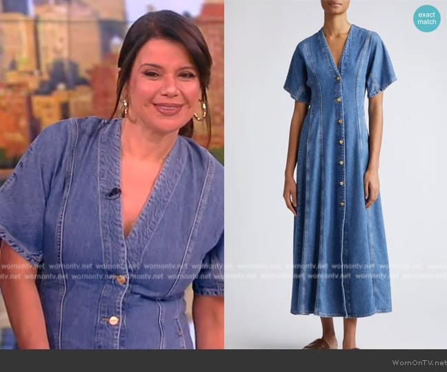 Ganni Future Denim Maxi Dress worn by Ana Navarro on The View