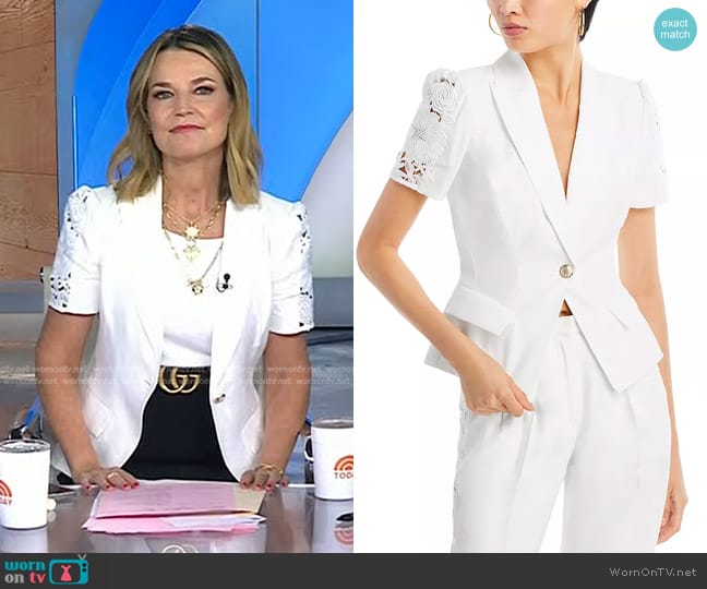 Generation Love Daria Blazer in Ecru worn by Savannah Guthrie on Today