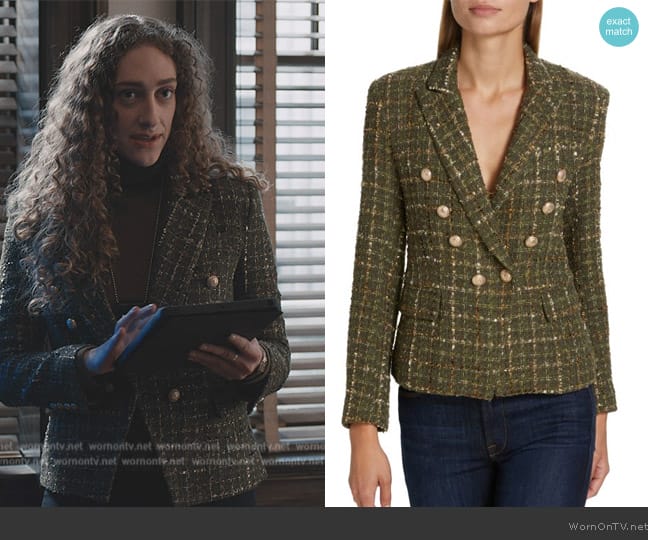 Generation Love Delilah Tweed Double Breasted Blazer worn by (Micaela Diamond) on Elsbeth