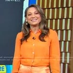 Ginger’s orange button down blouse on Good Morning America