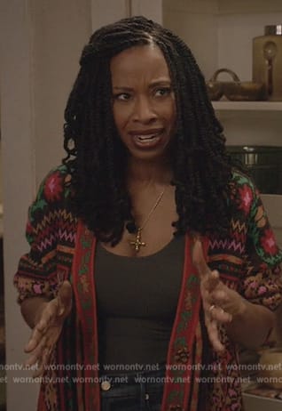 Grace’s mixed print floral cardigan on All American