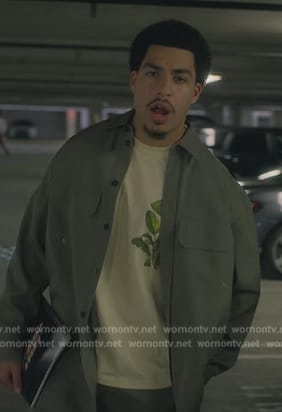 Junior’s green button down shirt on Grown-ish