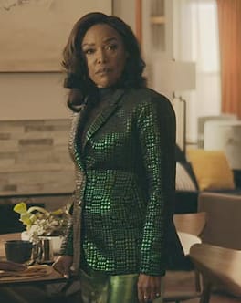 Alicia’s green metallic blazer on The Chi