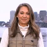 Ginger’s beige puffer vest on Good Morning America