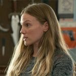 Hailey’s marled sweater top with red stitching on Chicago PD