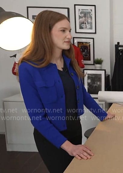 Haley Ott’s blue jacket on CBS Mornings