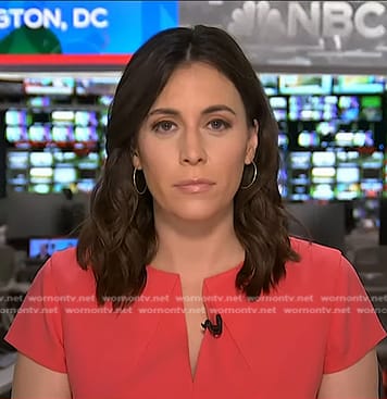 Hallie Jackson’s red v-neck dress on Today