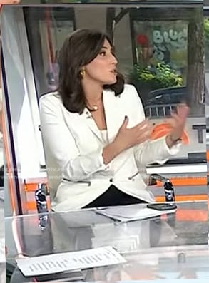 Hallie Jackson’s white blazer with zips on Today