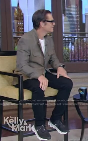 Harry Hamlin’s brown jacket and sneakers on Live with Kelly and Mark