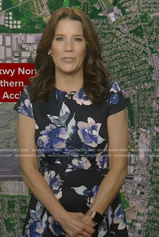 Heather’s navy floral print dress on Good Morning America