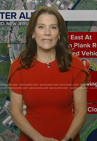 Heather’s red tulip-sleeve dress on Good Morning America