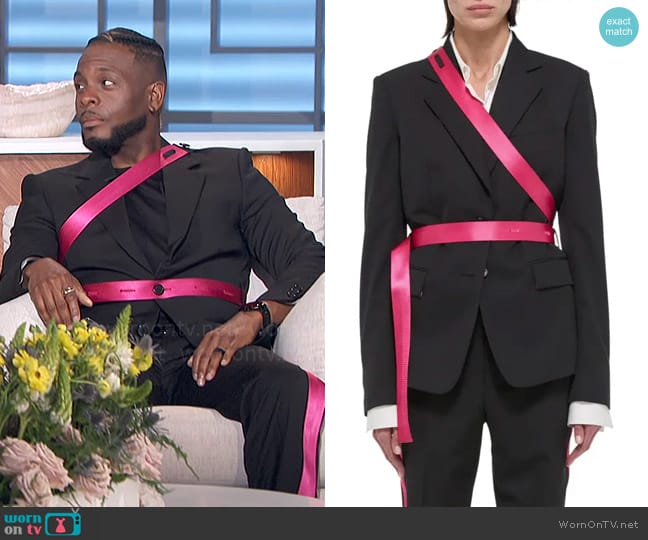 Helmut Lang Seat Belt Virgin Wool Blazer worn by Kel Mitchell on The Talk