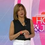 Hoda’s black sleeveless top and white pants on Today