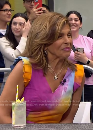 Hoda’s multicolor tie dye dress on Access Hollywood
