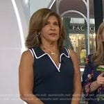 Hoda’s navy sleeveless collared dress on Today