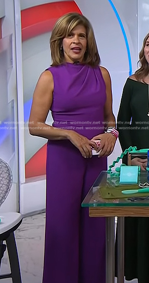 Hoda’s purple sleeveless jumpsuit on Today