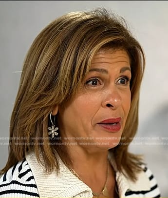 Hoda’s silver floral drop earrings on Today