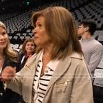 Hoda’s striped cardigan and utility jacket on Today