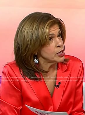 Hoda’s silver floral drop earrings on Today