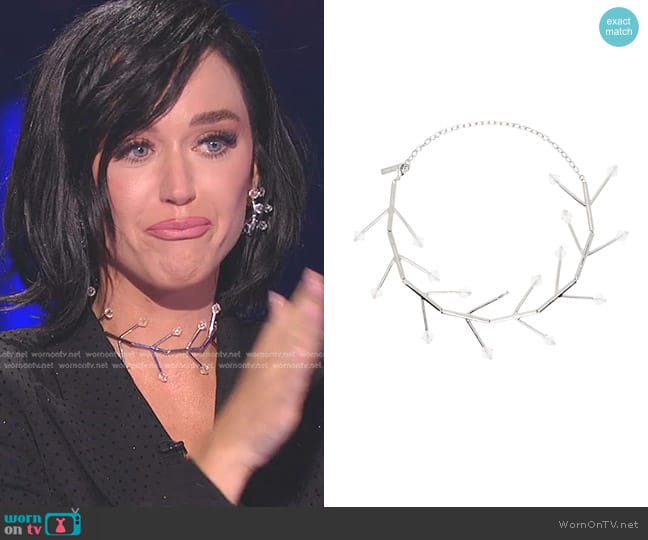 Hugo Kreit Silver Wishbone Necklace worn by Katy Perry on American Idol