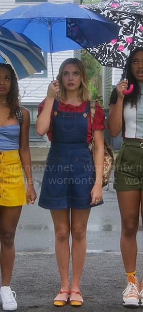 Imogen’s denim pinafore dress on Pretty Little Liars Original Sin