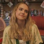 Imogen’s green emboidered cardigan on Pretty Little Liars Original Sin