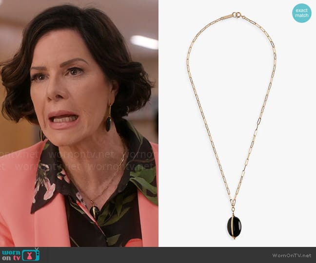Isabel Marant Stone Pendant Necklace worn by Margaret Wright (Marcia Gay Harden) on So Help Me Todd