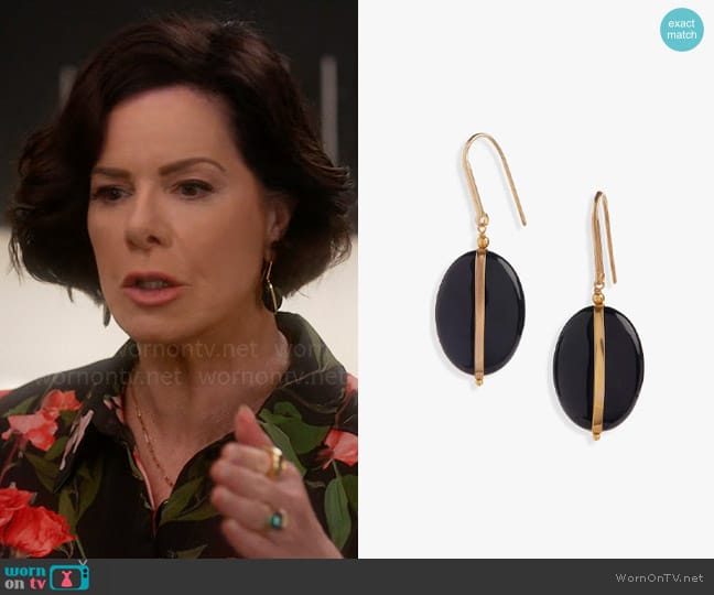 Isabel Marant Stones Drop Earrings worn by Margaret Wright (Marcia Gay Harden) on So Help Me Todd