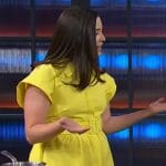 Ivy Odom’s yellow belted dress on The Kelly Clarkson Show