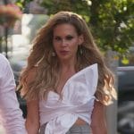 Jackie’s white bow front top on The Real Housewives of New Jersey